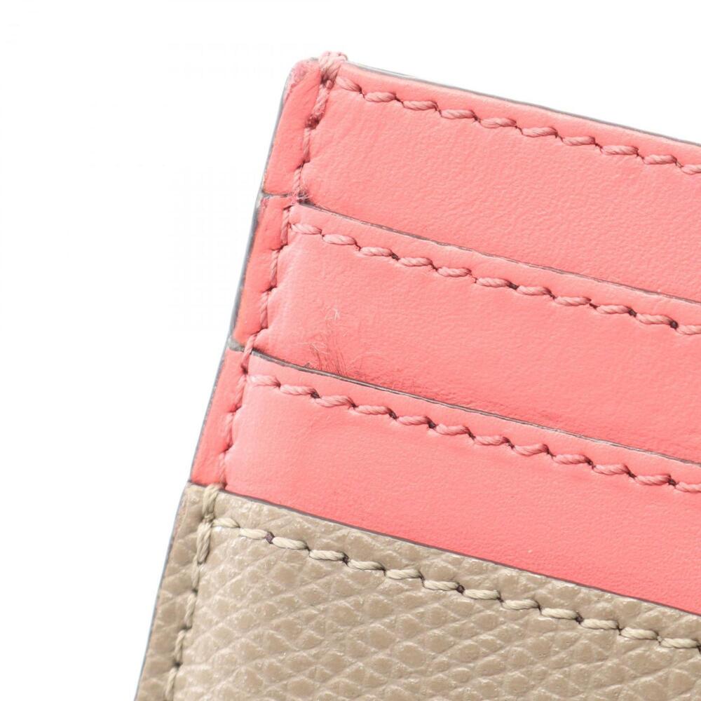 Fendi FF Diamond Business Card Case, Leather, Women's, Beige and Pink - Picture 7 of 9